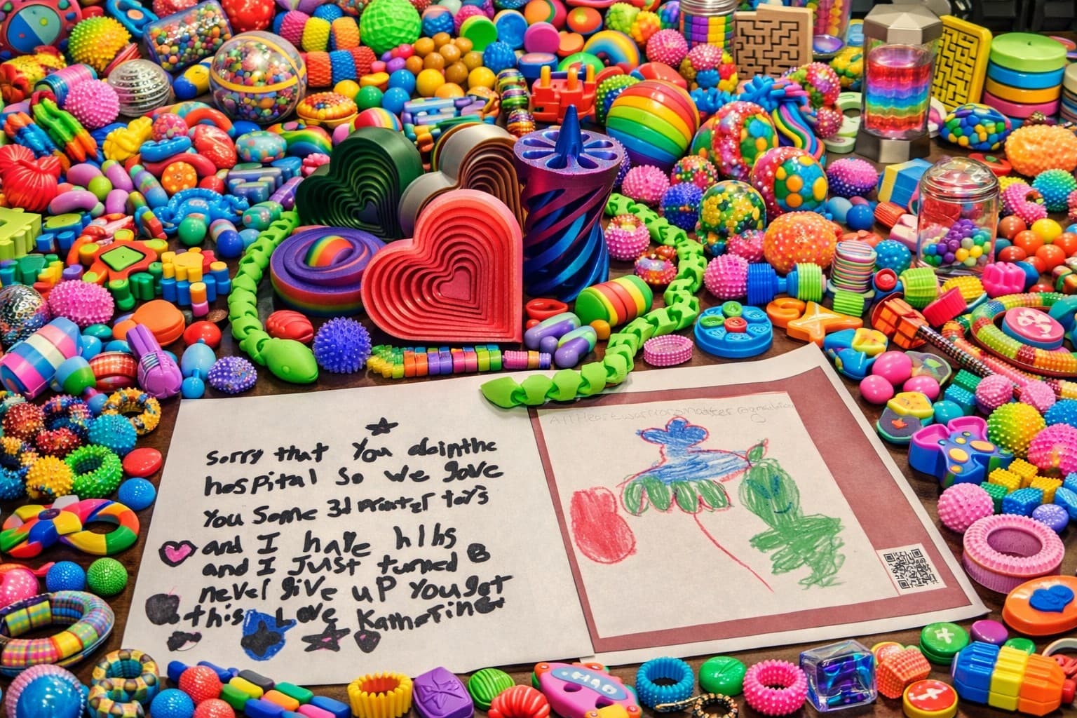Examples of the items created for Heart Warriors